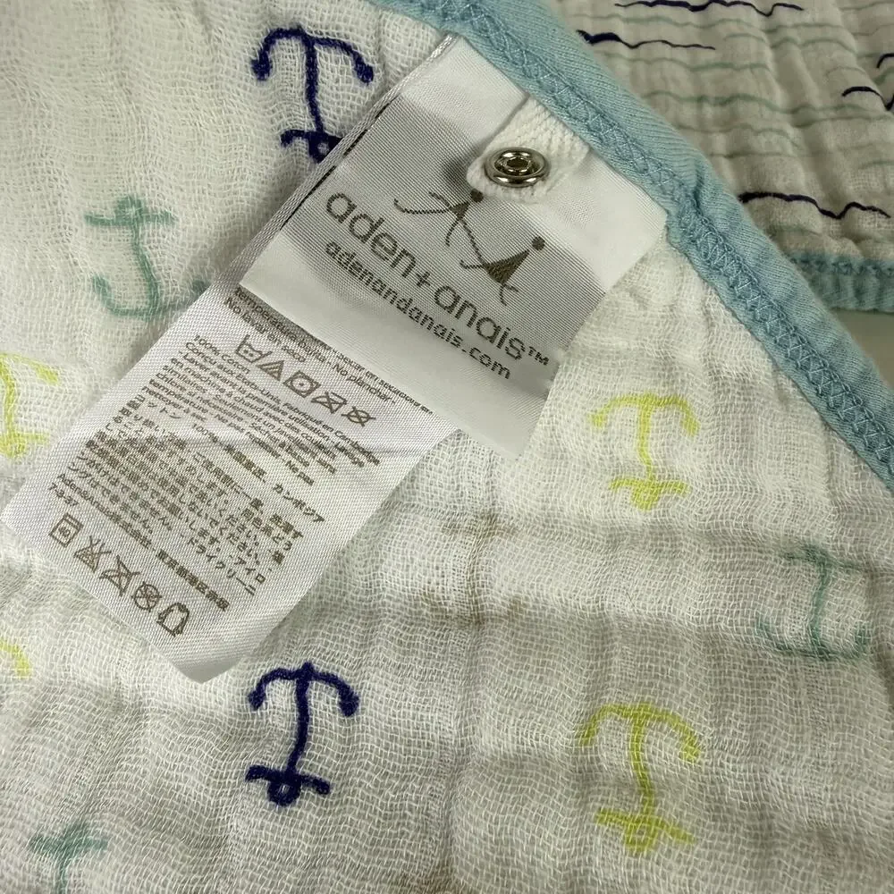 Lot Of 2 Aden + Anais Burpy Bib Classic Muslin Cotton Breathable
